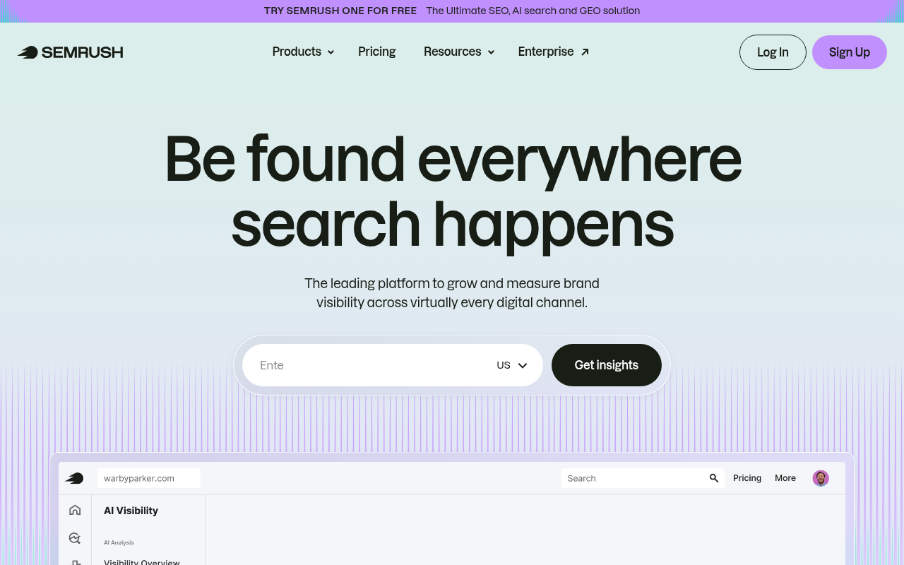 Semrush AI toolkit for tracking AI search visibility and Google AI Overviews