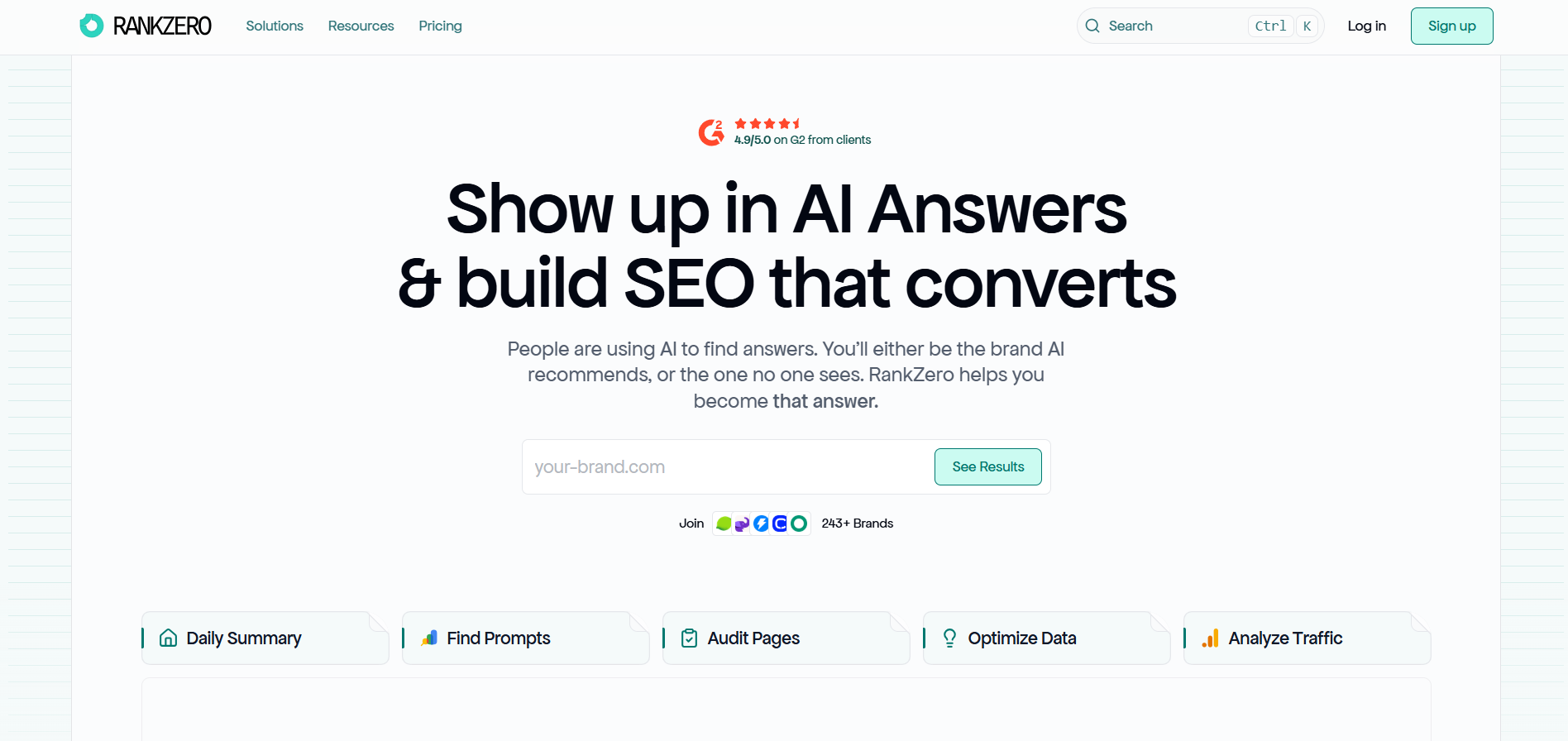 RankZero AI search visibility tracking and citation ratio analytics platform