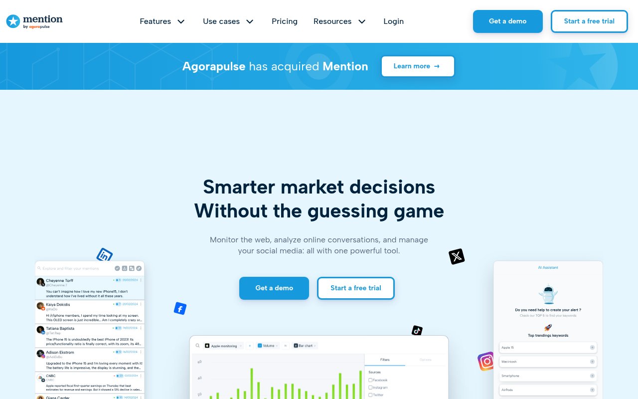 Mention brand monitoring and real-time alert platform with AI search coverage