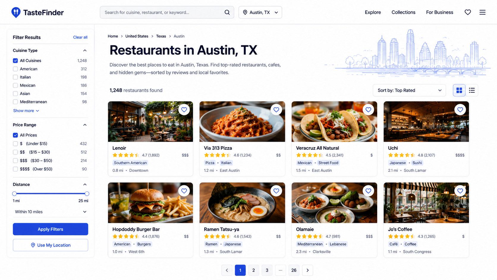 Location-based programmatic SEO directory page example