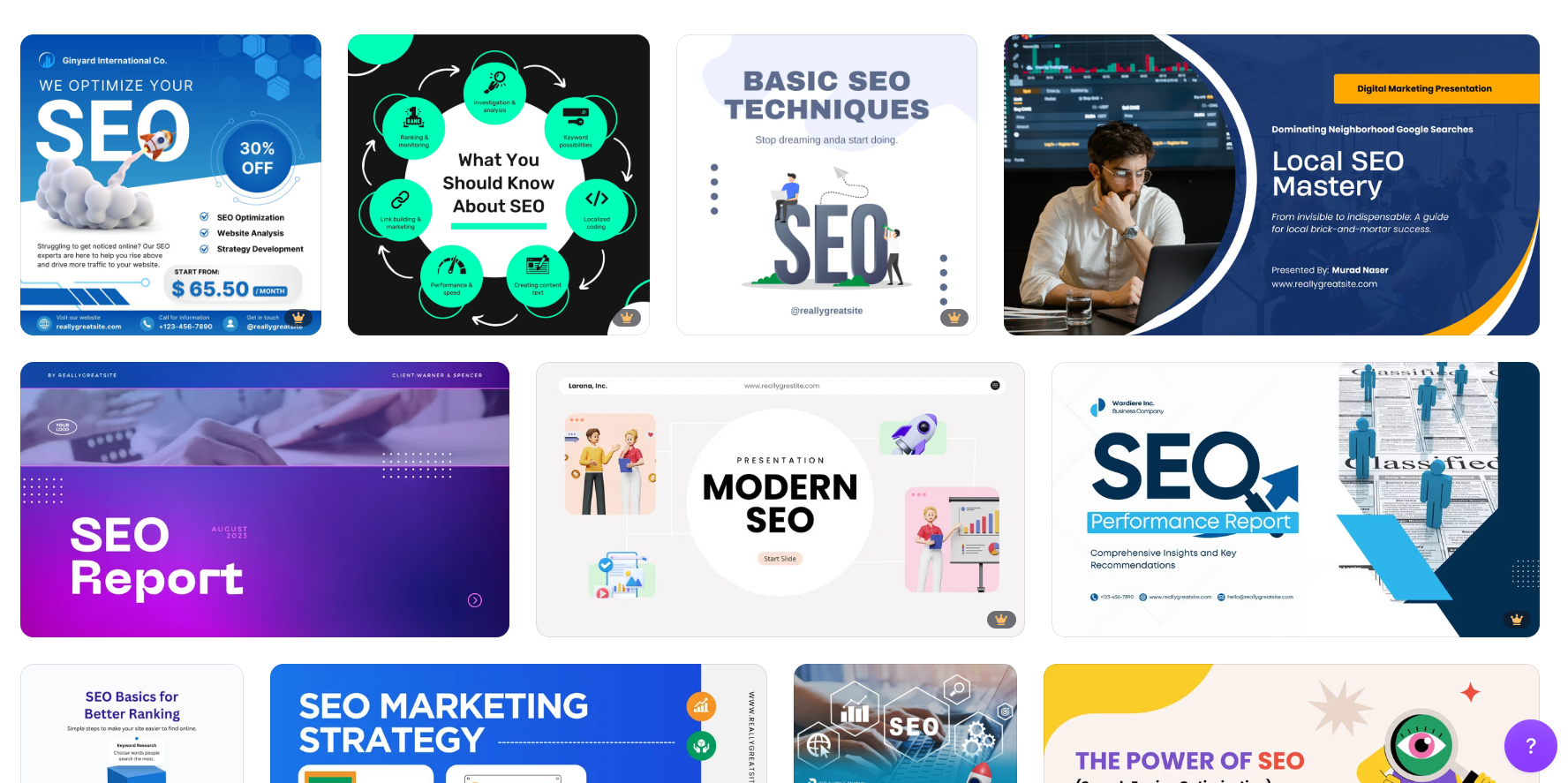 Template library programmatic SEO page type example