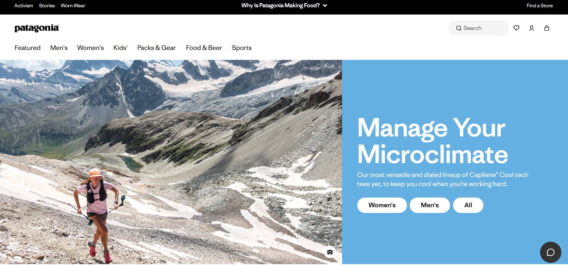 Outdoor brand storytelling content marketing example with adventure imagery