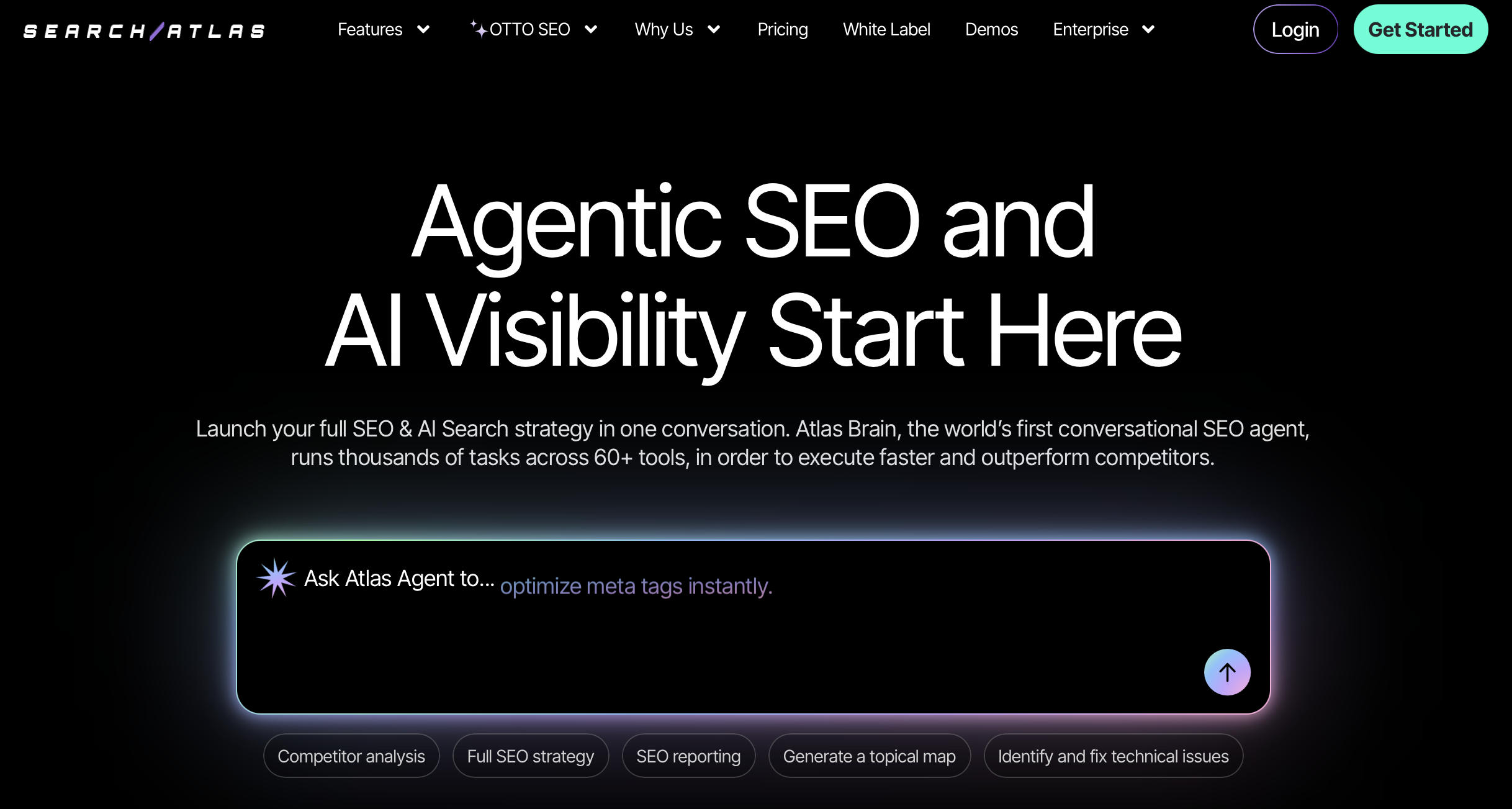 Search Atlas AI SEO automation tool homepage