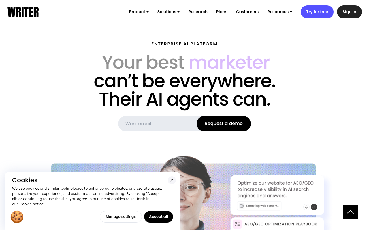 Writer.com AI brand voice and content governance platform