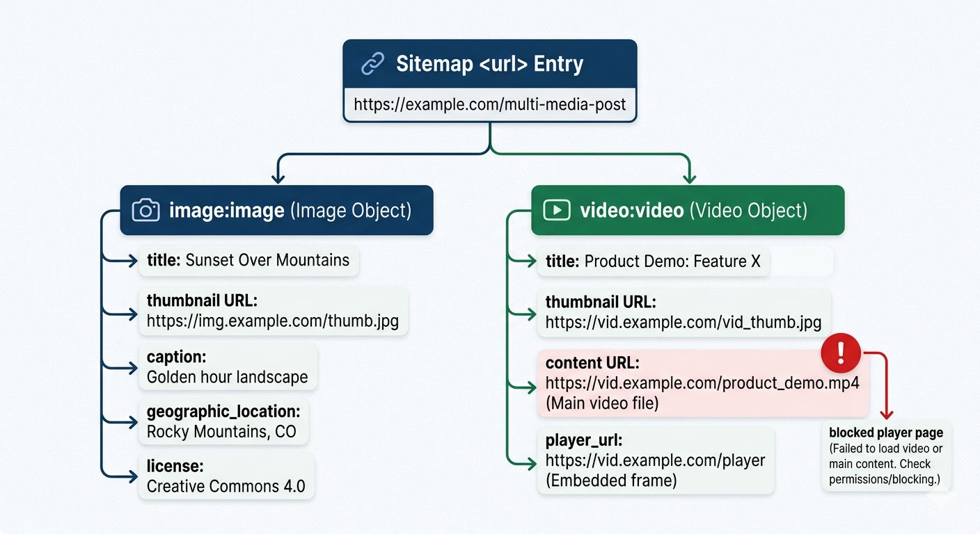 Image and video sitemap example with media metadata fields