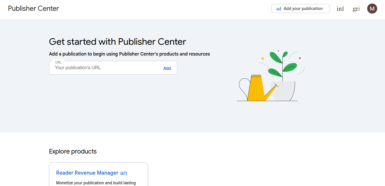 Google Publisher Center interface showing where to find Publisher ID for Preferred Sources embed code
