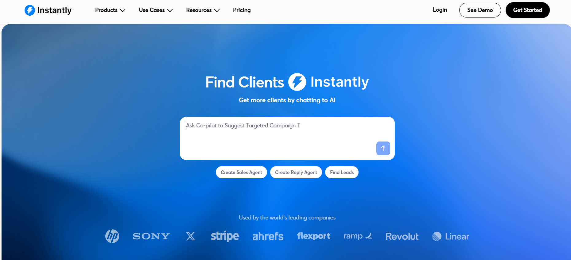 Instantly.ai cold outreach platform with CRM integration via marketplace