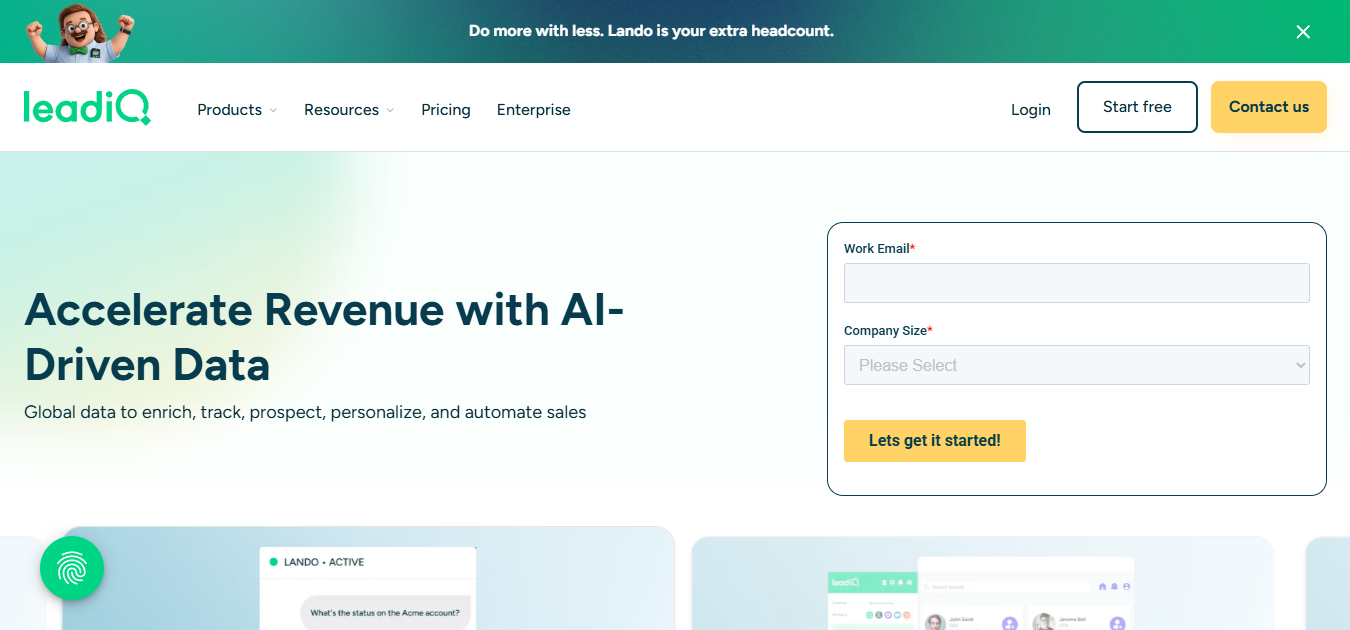 LeadIQ prospecting and contact enrichment tool