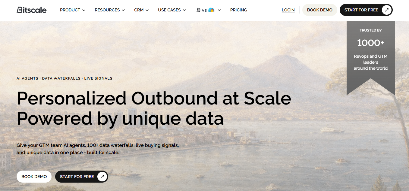 Bitscale sales intelligence platform homepage