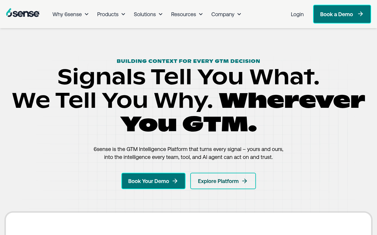 6sense AI lead generation and account-based marketing platform homepage