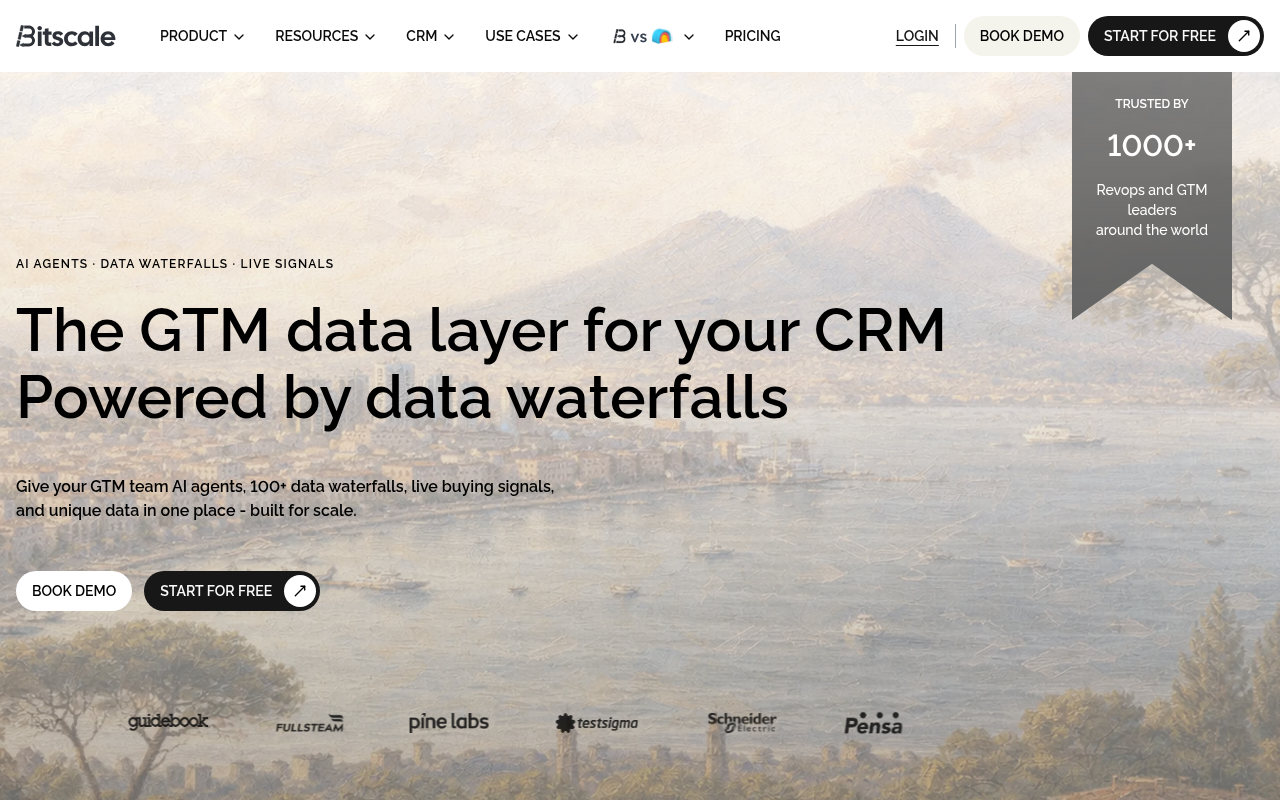 Bitscale website visitor identification and GTM platform homepage screenshot