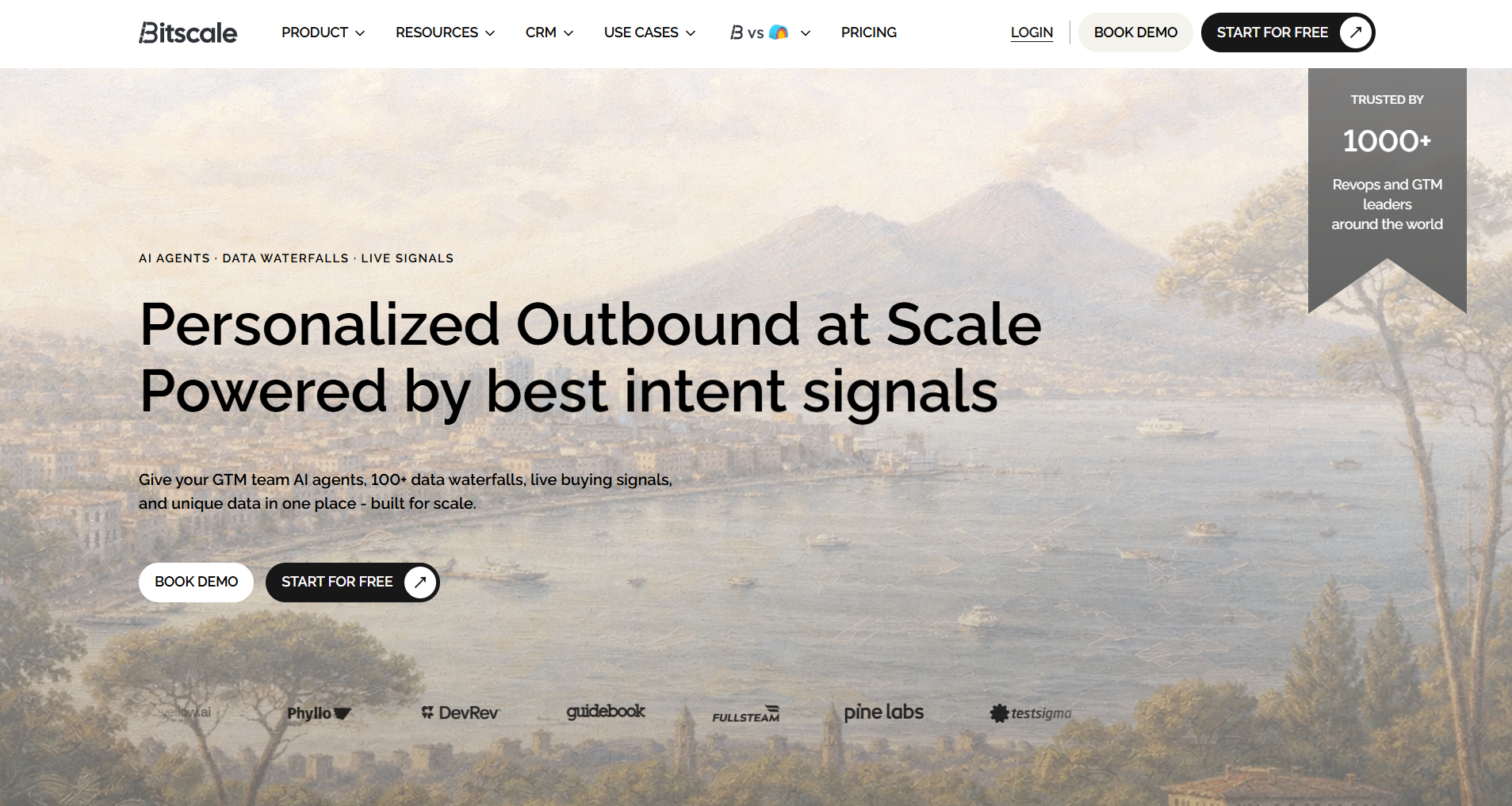 Bitscale AI homepage for GTM automation and sales prospecting