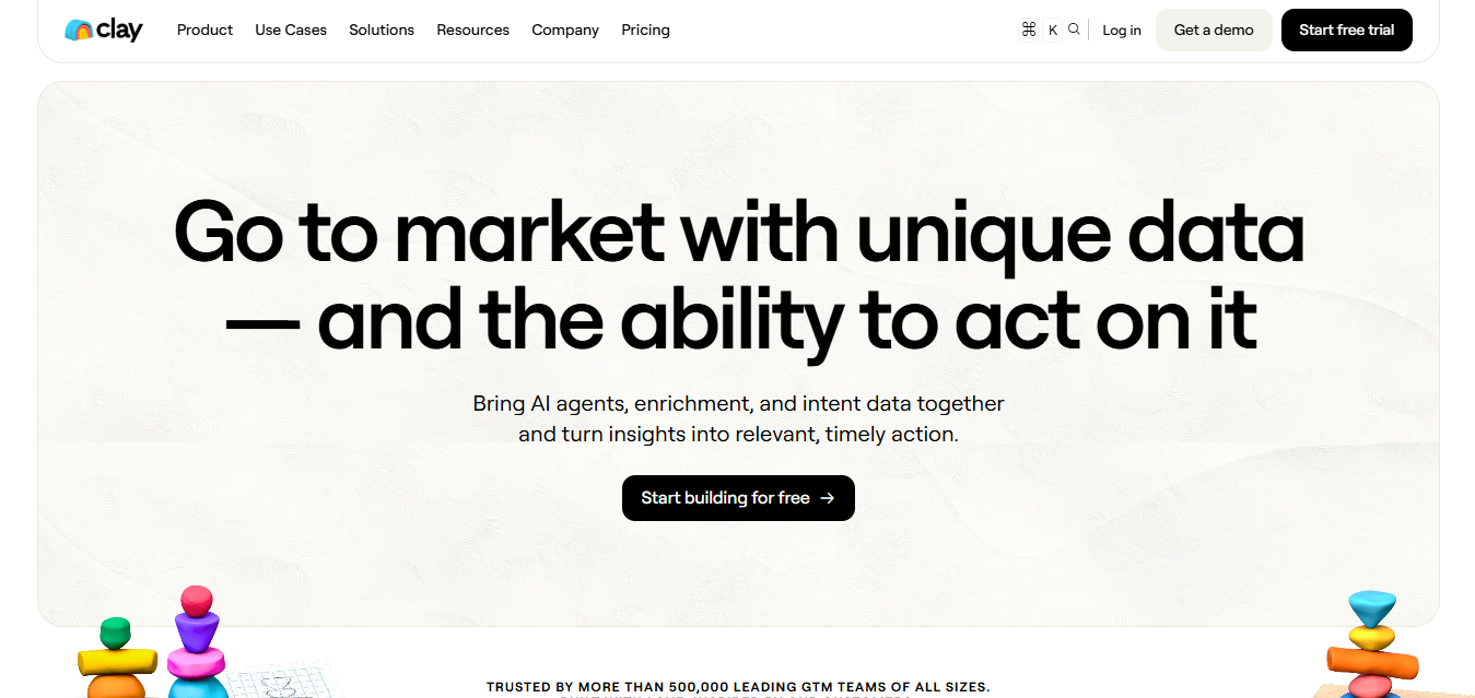 Clay data enrichment and workflow automation platform homepage